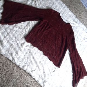 Charlotte russe bell sleeve lace top size 2x